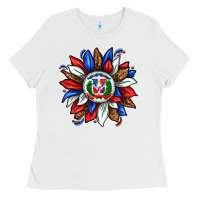 White dominican sunflower Ladies Tee - texasbilliewilder