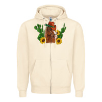 Sandshell western horse cowboy hat cactus sunflowers Zipper Hoodie - Artiststas