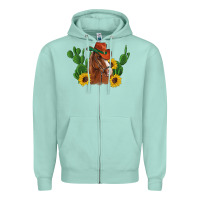 Seafoam western horse cowboy hat cactus sunflowers Zipper Hoodie - Artiststas