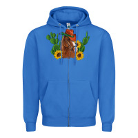 True Royal western horse cowboy hat cactus sunflowers Zipper Hoodie - Artiststas