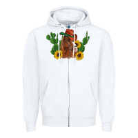 White western horse cowboy hat cactus sunflowers Zipper Hoodie - Artiststas