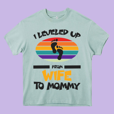 I Leveled Up From Wife To Mommy Heavy Core Tee Designed By Bettercallsaul