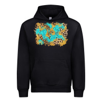 Black glitter leopard turquoise background Urban Hoodie - AdoDesignShop