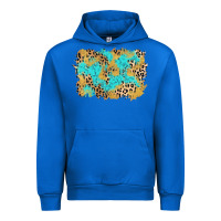 Cobalt glitter leopard turquoise background Urban Hoodie - AdoDesignShop
