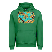 Emerald glitter leopard turquoise background Urban Hoodie - AdoDesignShop