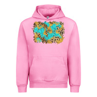 Fuchsia Pink glitter leopard turquoise background Urban Hoodie - AdoDesignShop
