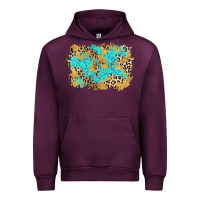 Mauve Wine glitter leopard turquoise background Urban Hoodie - AdoDesignShop