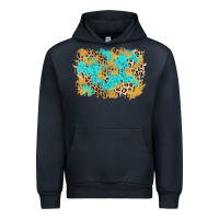 Navy glitter leopard turquoise background Urban Hoodie - AdoDesignShop