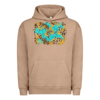 Pigment Burro glitter leopard turquoise background Urban Hoodie - AdoDesignShop