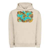 Pigment French Oak glitter leopard turquoise background Urban Hoodie - AdoDesignShop