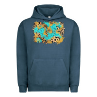 Pigment Midnight Navy glitter leopard turquoise background Urban Hoodie - AdoDesignShop