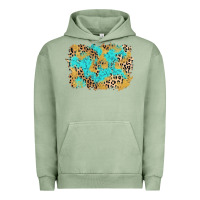 Pigment Oil Green glitter leopard turquoise background Urban Hoodie - AdoDesignShop