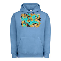 Pigment Pebble Blue glitter leopard turquoise background Urban Hoodie - AdoDesignShop