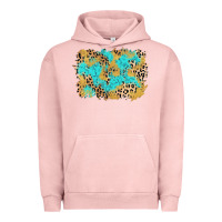 Pigment Salmon glitter leopard turquoise background Urban Hoodie - AdoDesignShop