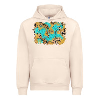 Glitter Leopard Turquoise Background Urban Hoodie | Teevron