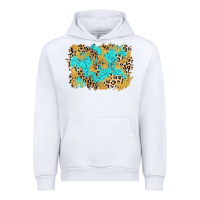 White glitter leopard turquoise background Urban Hoodie - AdoDesignShop