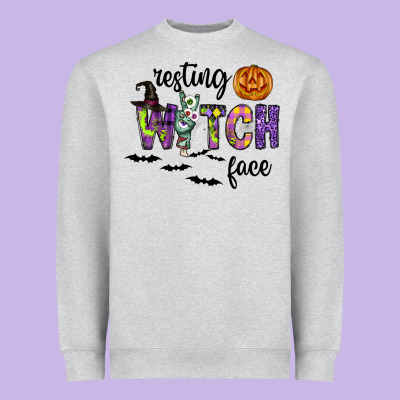 Resting Witch Face Heavyweight Sweatshirt Designed By Cowhidedigitalart
