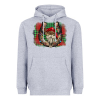 Heather Grey christmas horseshoe bull skull Heavyweight Hoodie - BarkalooDesign