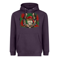 Plum christmas horseshoe bull skull Heavyweight Hoodie - BarkalooDesign