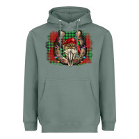 Sage christmas horseshoe bull skull Heavyweight Hoodie - BarkalooDesign
