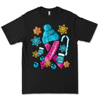 Black winter breast cancer ribbon Premium Tee - NancyCooperArtShop