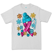 Dove Grey winter breast cancer ribbon Premium Tee - NancyCooperArtShop