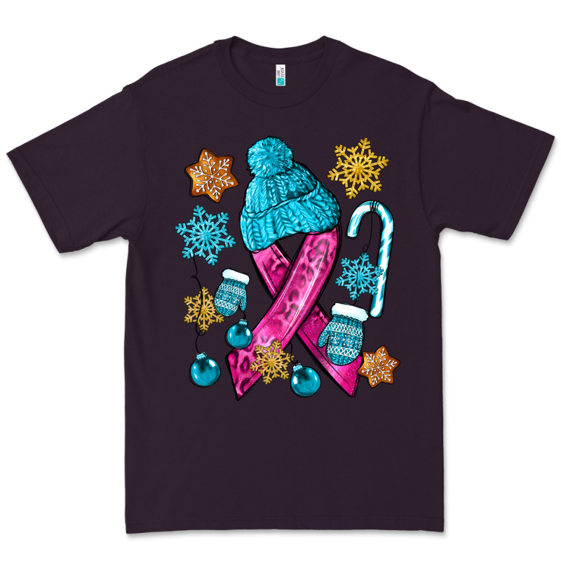 Winter Breast Cancer Ribbon Premium Tee by NancyCooperArtShop | Teevron