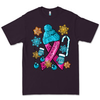 Plum winter breast cancer ribbon Premium Tee - NancyCooperArtShop