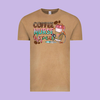 Coffee Nurse Repeat Vintage Tee Designed By Cowgirlartshop