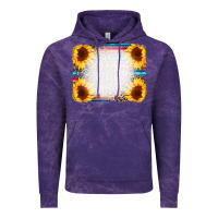 Cloud Purple Serape Bleached Sunflowers Leopard Background Vintage Hoodie - CowCowDesign