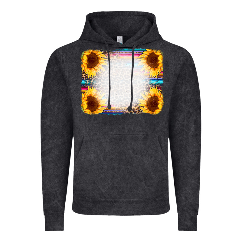 Serape Bleached Sunflowers Leopard Background Vintage Hoodie by CowCowDesign | Teevron