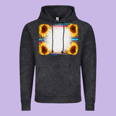 Serape Bleached Sunflowers Leopard Background Vintage Hoodie Designed By Cowcowdesign