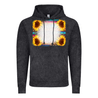 Vintage Arctic Serape Bleached Sunflowers Leopard Background Vintage Hoodie - CowCowDesign