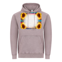 Vintage Zinc Serape Bleached Sunflowers Leopard Background Vintage Hoodie - CowCowDesign