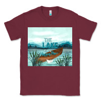 Burgundy the lake is my happy place Classic Tee - TumblerDesignByShophia