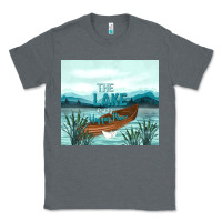 Charcoal Heather the lake is my happy place Classic Tee - TumblerDesignByShophia