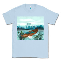 Dusty Blue the lake is my happy place Classic Tee - TumblerDesignByShophia