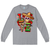 Heather Grey Cinco de mayo love Long Sleeve Tee - FaDigitalArtStudio