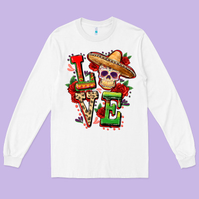 Cinco De Mayo Love Long Sleeve Tee Designed By Fadigitalartstudio