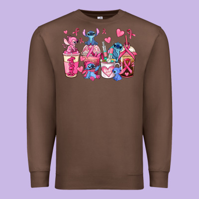 Breast Cancer Stitch Coffee Cups Premium Sweatshirt Designed By Adodesignshop