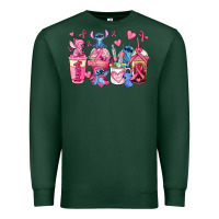 Sports Green breast cancer stitch coffee cups Premium Sweatshirt - AdoDesignShop
