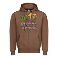 Chestnut my first mardi gras glitter fleur de lis Zipper Hoodie - Artiststas