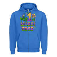 True Royal my first mardi gras glitter fleur de lis Zipper Hoodie - Artiststas