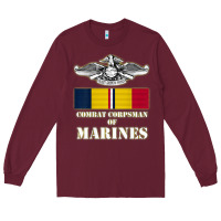 Burgundy Eagle FMF Corpsman 8404 T Back Design Long Sleeve Tee - longCreatives
