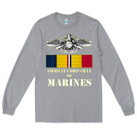 Heather Grey Eagle FMF Corpsman 8404 T Back Design Long Sleeve Tee - longCreatives
