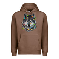 Chestnut Christmas with wolf Premium Hoodie - RanaPortraitStore