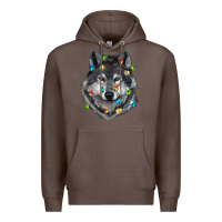 Coffee Christmas with wolf Premium Hoodie - RanaPortraitStore
