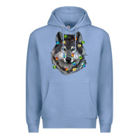 Colony Blue Christmas with wolf Premium Hoodie - RanaPortraitStore