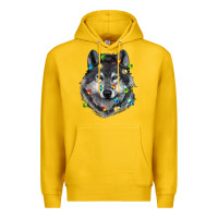 Lemon Christmas with wolf Premium Hoodie - RanaPortraitStore