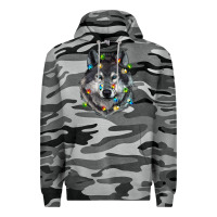 Slate Camo Christmas with wolf Premium Hoodie - RanaPortraitStore